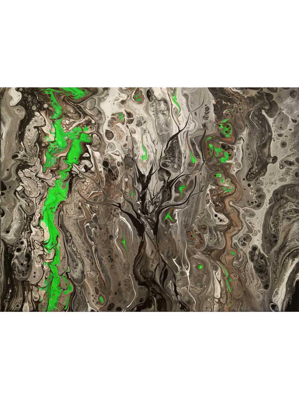 Haunted Forest in Green Art Print from my Original Work 11" x 14" Acid Free